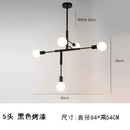 GobekUsa Cross Style 5-Head Pendant Light in Gold and Black Finish for Modern Home Decor