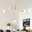 GobekUsa Cross Style 5-Head Pendant Light in Gold and Black Finish for Modern Home Decor