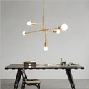 GobekUsa Cross Style 5-Head Pendant Light in Gold and Black Finish for Modern Home Decor