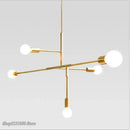 GobekUsa Cross Style 5-Head Pendant Light in Gold and Black Finish for Modern Home Decor