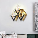 GobekUsa Minimalist Crystal LED Wall Sconce in Gold with Rhombus Surface Design