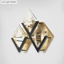 GobekUsa Minimalist Crystal LED Wall Sconce in Gold with Rhombus Surface Design