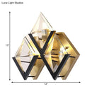 GobekUsa Minimalist Crystal LED Wall Sconce in Gold with Rhombus Surface Design