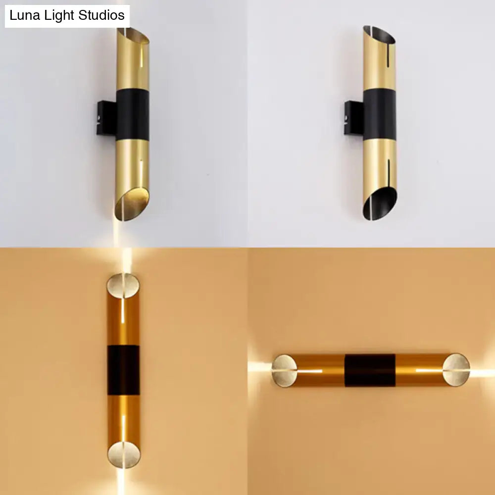 GobekUsa Modern Rotatable Cylinder Wall Sconce with Integrated LED Golden Lighting, photo 4 of 5