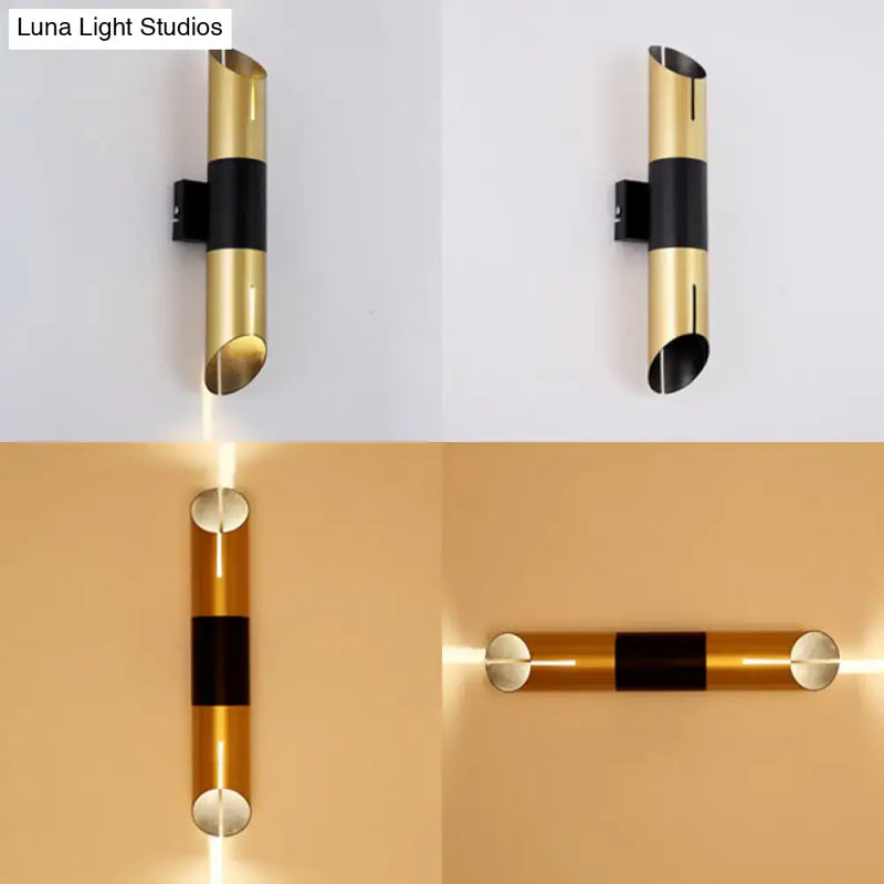 GobekUsa Modern Rotatable Cylinder Wall Sconce with Integrated LED Golden Lighting, photo 4 of 5