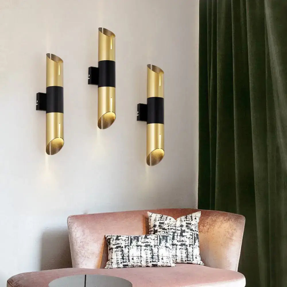 GobekUsa Modern Rotatable Cylinder Wall Sconce with Integrated LED Golden Lighting