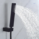 GobekUsa Gold/Black Tub Shower Set Wall Mount Waterfall Mixer Tap Brass Rotatable