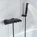 GobekUsa Gold/Black Tub Shower Set Wall Mount Waterfall Mixer Tap Brass Rotatable