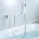 GobekUsa Gold/Black Tub Shower Set Wall Mount Waterfall Mixer Tap Brass Rotatable