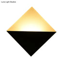 GobekUsa 8" Contemporary LED Wall Lamp - Acrylic Shade, Black/White Square Wall Sconce Light