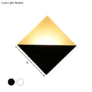 GobekUsa 8" Contemporary LED Wall Lamp - Acrylic Shade, Black/White Square Wall Sconce Light