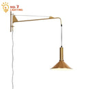 GobekUsa Gold/Black Swing Arm Wall Lamp LED E27, Adjustable & Rotatable Sconce