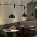 GobekUsa Gold/Black Swing Arm Wall Lamp LED E27, Adjustable & Rotatable Sconce