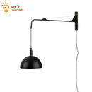GobekUsa Gold/Black Swing Arm Wall Lamp LED E27, Adjustable & Rotatable Sconce