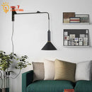 GobekUsa Gold/Black Swing Arm Wall Lamp LED E27, Adjustable & Rotatable Sconce