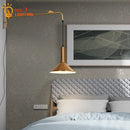 GobekUsa Gold/Black Swing Arm Wall Lamp LED E27, Adjustable & Rotatable Sconce