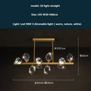 Modern gold & blue dimmable crystal chandelier dining room light by Decorbites