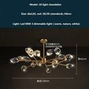 Modern gold & blue dimmable crystal chandelier dining room light by Decorbites