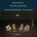 Modern gold & blue dimmable crystal chandelier dining room light by Decorbites