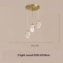 Modern gold & blue dimmable crystal chandelier dining room light by Decorbites
