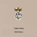 Modern gold & blue dimmable crystal chandelier dining room light by Decorbites