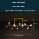 Modern gold & blue dimmable crystal chandelier dining room light by Decorbites