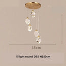 Modern gold & blue dimmable crystal chandelier dining room light by Decorbites