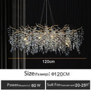 GobekUsa Branch Crystal Chandelier: Luxury LED Ceiling Light for Living Room & Dining Room