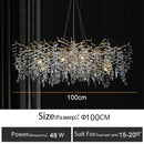 GobekUsa Branch Crystal Chandelier: Luxury LED Ceiling Light for Living Room & Dining Room