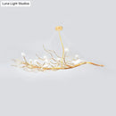 GobekUsa Modern Gold Branch Pendant Light with Clear Glass Island Lamp - 10-Light Design with Birds - Ideal for Dining Room