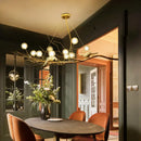 GobekUsa Modern Gold Branch Pendant Light with Clear Glass Island Lamp - 10-Light Design with Birds - Ideal for Dining Room