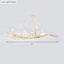 GobekUsa Modern Gold Branch Pendant Light with Clear Glass Island Lamp - 10-Light Design with Birds - Ideal for Dining Room