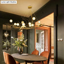 GobekUsa Modern Gold Branch Pendant Light with Clear Glass Island Lamp - 10-Light Design with Birds - Ideal for Dining Room
