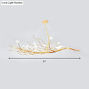 GobekUsa Modern Gold Branch Pendant Light with Clear Glass Island Lamp - 10-Light Design with Birds - Ideal for Dining Room