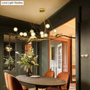 GobekUsa Modern Gold Branch Pendant Light with Clear Glass Island Lamp - 10-Light Design with Birds - Ideal for Dining Room