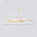 GobekUsa Modern Gold Branch Pendant Light with Clear Glass Island Lamp - 10-Light Design with Birds - Ideal for Dining Room