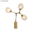GobekUsa Gold Metal Branch Sconce Light Fixture - Modern Wall Lamp with 3 Bulbs and Clear Glass Shades
