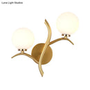 GobekUsa Modern Gold Metal Branch Wall Sconce with 2 Bulbs - Ideal for Living Room Lighting