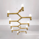 GobekUsa Metallic Branch Island Pendant Light with 10 Bare Bulbs for Modern Dining Room