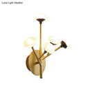 GobekUsa Modern Geometric Wall Sconce with 5 Black/Gold Lights and Branching Acrylic Shade Design
