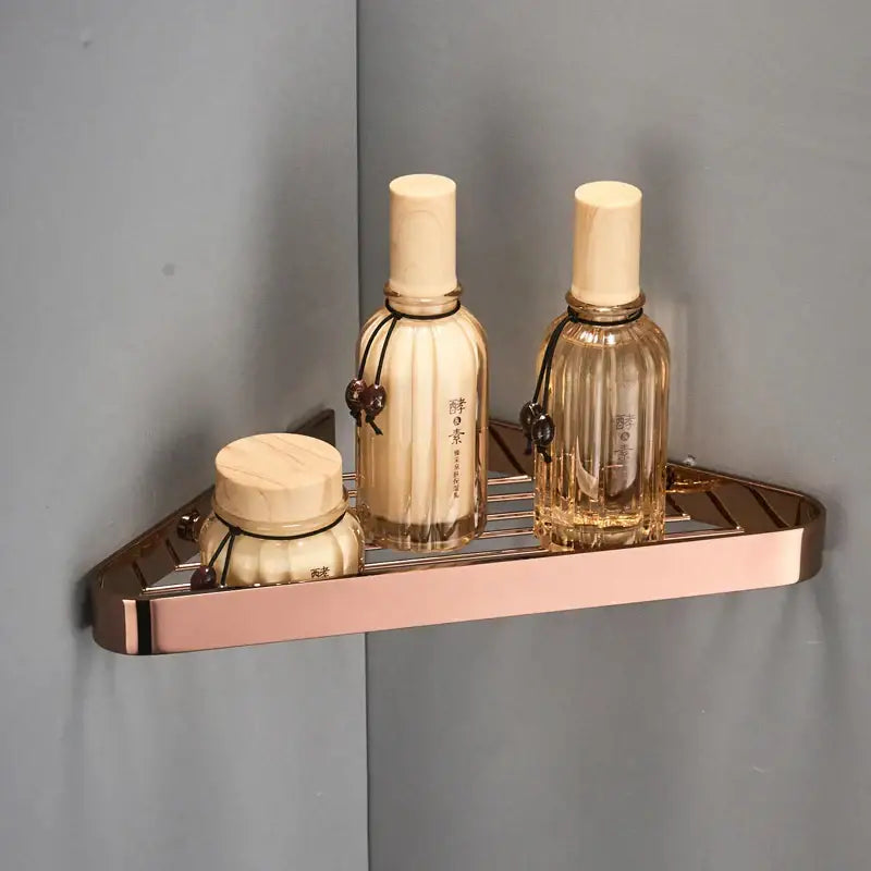 GobekUsa Brass Bathroom Shower Rack Wall Mounted Shelf, photo 6 of 15