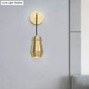GobekUsa Modern Brass Bedroom Wall Sconce with Urn-Shaped Metal Shade
