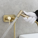 GobekUsa Brass Bidet Sprayer Set with Hot and Cold Faucet - High Pressure Toilet Shower