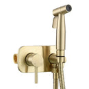 GobekUsa Brass Bidet Sprayer Set with Hot and Cold Faucet - High Pressure Toilet Shower