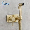 GobekUsa Brass Bidet Sprayer Set with Hot and Cold Faucet - High Pressure Toilet Shower