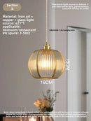 GobekUsa Brass Glass Restaurant Light Nordic Bedroom Chandelier