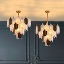 GobekUsa Elegant Glass Ceiling Chandelier: Bedroom Living Room Lighting Pendant Lamp