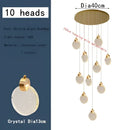 GobekUsa Bubble Crystal Ceiling Pendant Light, LED Villa Staircase Hanging Lamps