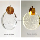 GobekUsa Bubble Crystal Ceiling Pendant Light, LED Villa Staircase Hanging Lamps