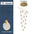 GobekUsa Bubble Crystal Ceiling Pendant Light, LED Villa Staircase Hanging Lamps